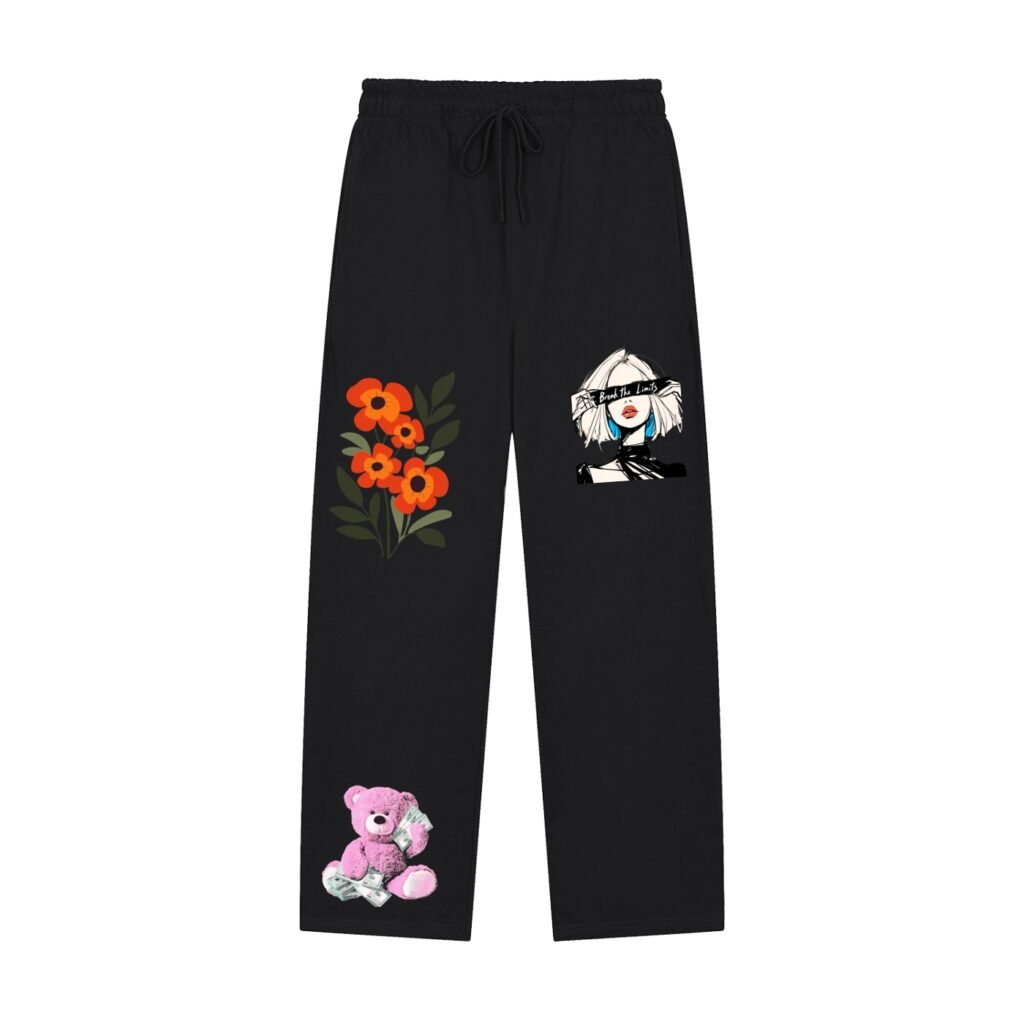 Solid Color Straight-Leg Sweatpants