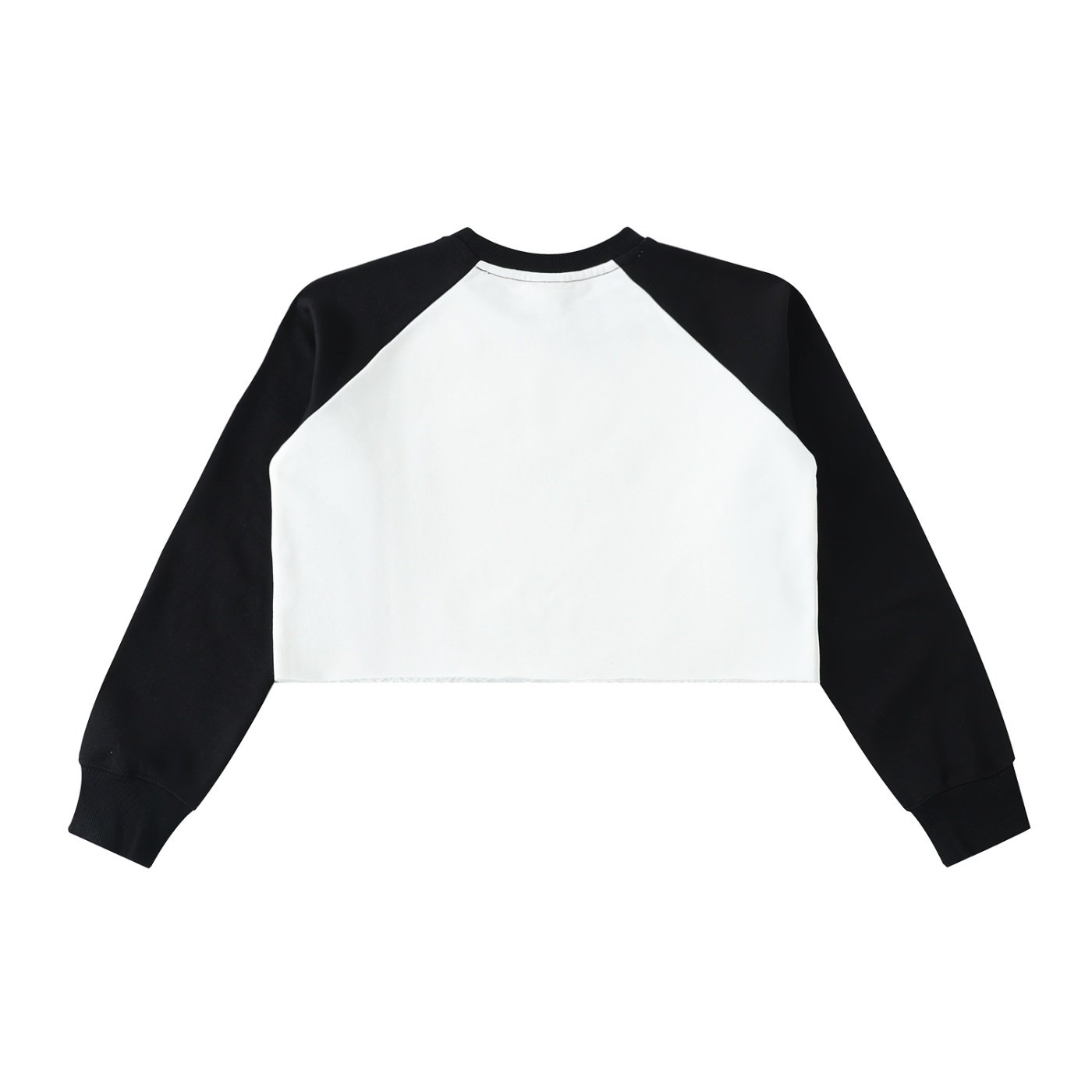 Raw-Hem Color-Block Raglan Crop Sweatshirt - Image 4