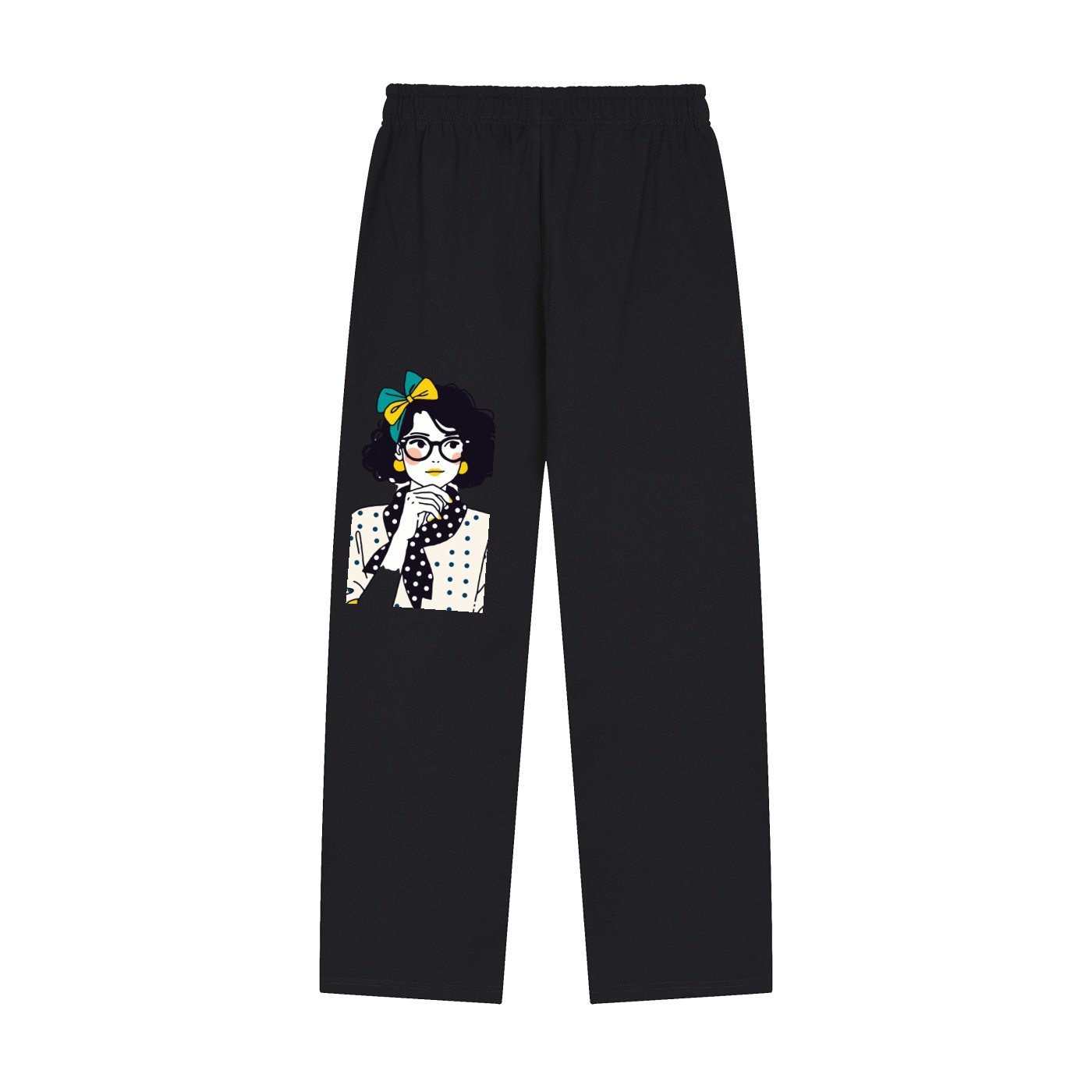 Solid Color Straight-Leg Sweatpants - Image 2