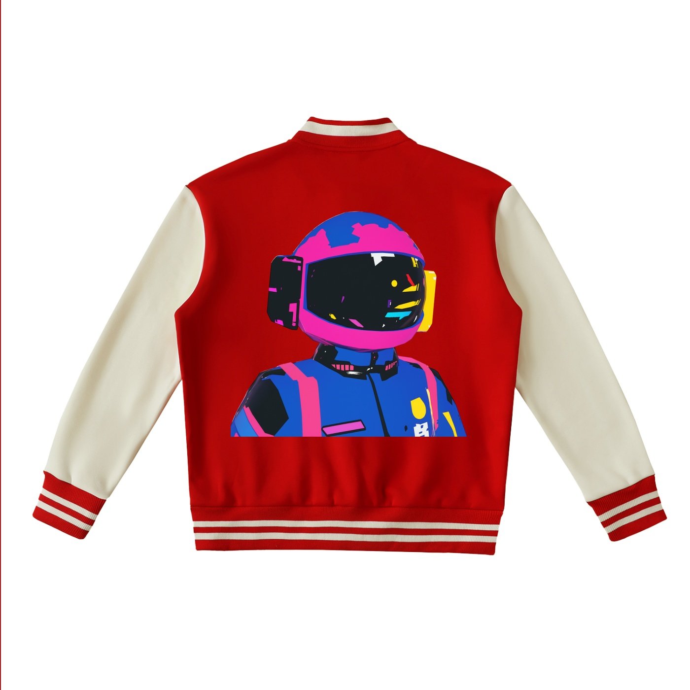 Two-Tone Fleeced Varsity Jacket - Image 4