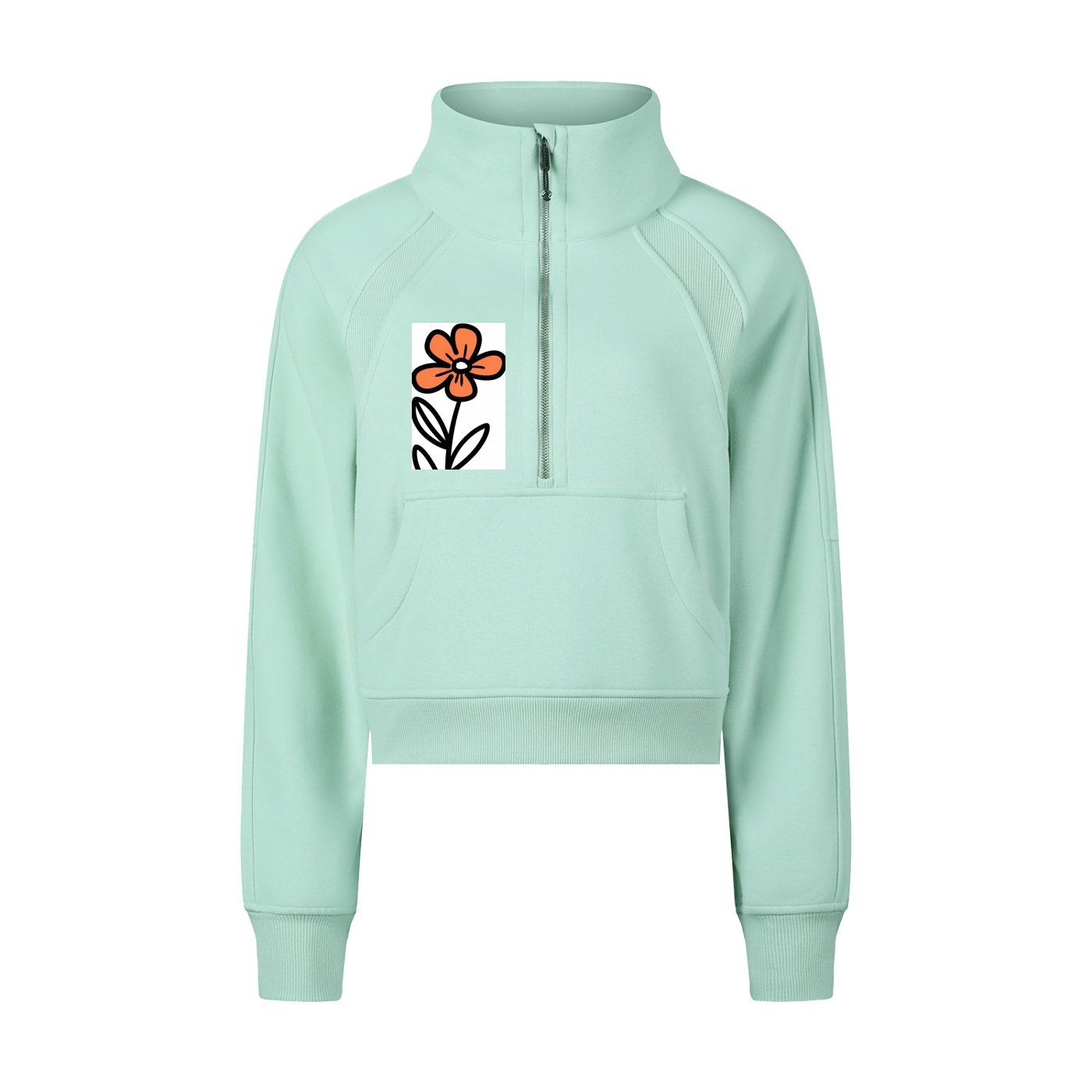 Cropped Half-Zip Sweatshirt - Image 5