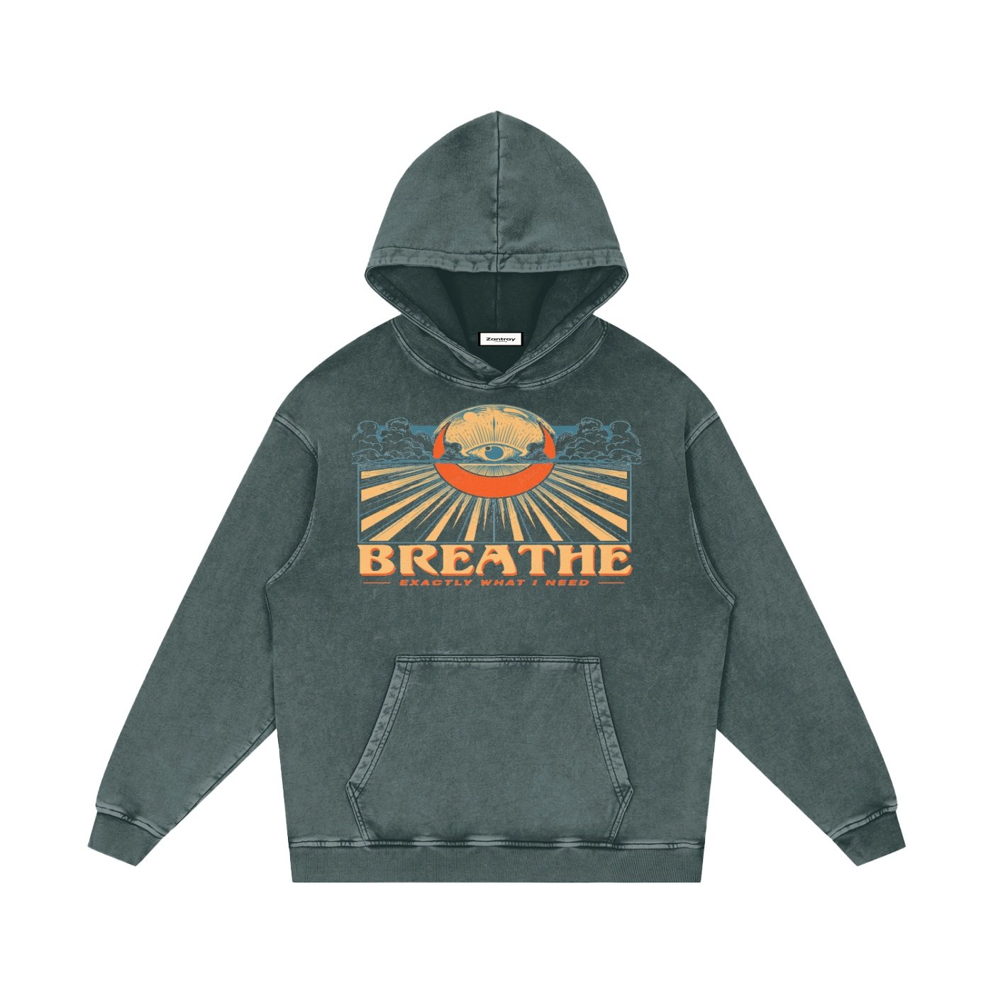 Snow Washed Loose Cotton Hoodie - Image 3