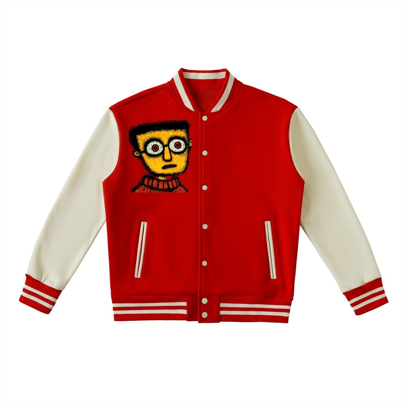 Two-Tone Fleeced Varsity Jacket - Image 5
