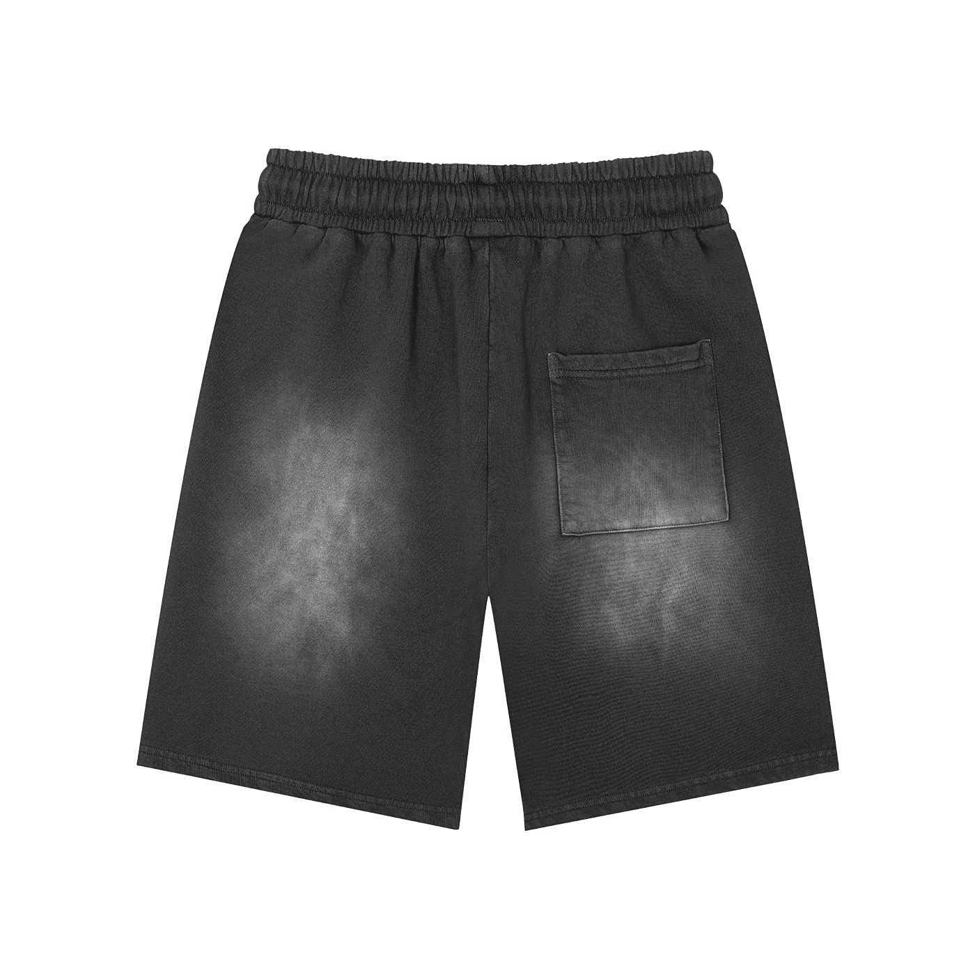Rectangle Patch Monkey Washed Shorts - Image 2