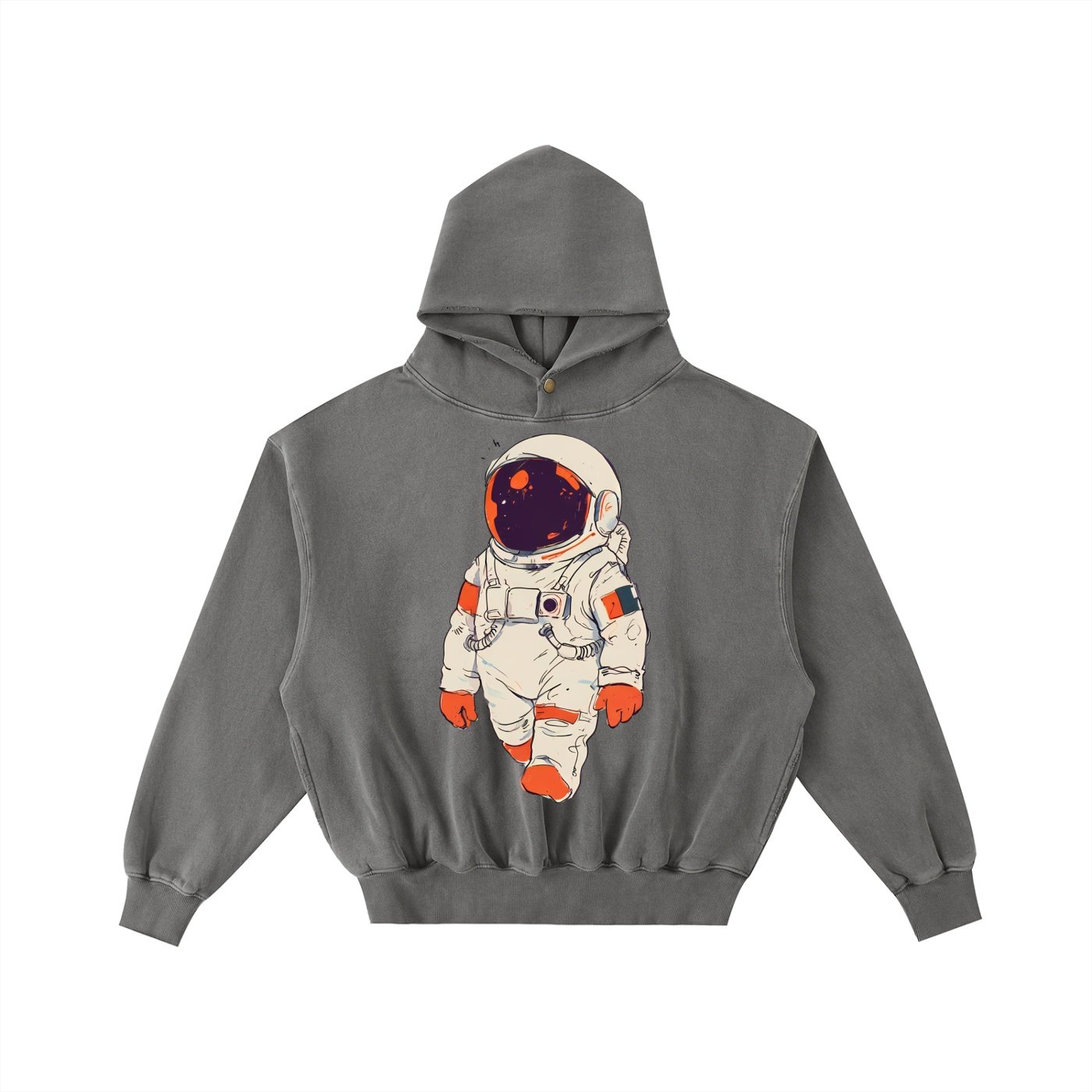 Frayed Enzyme Washed Fleece Hoodie - Image 9