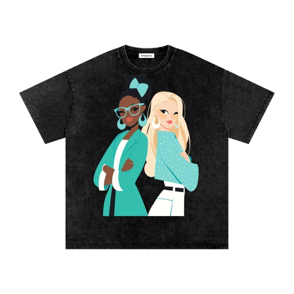 Snow Washed Oversized Cotton T-Shirt