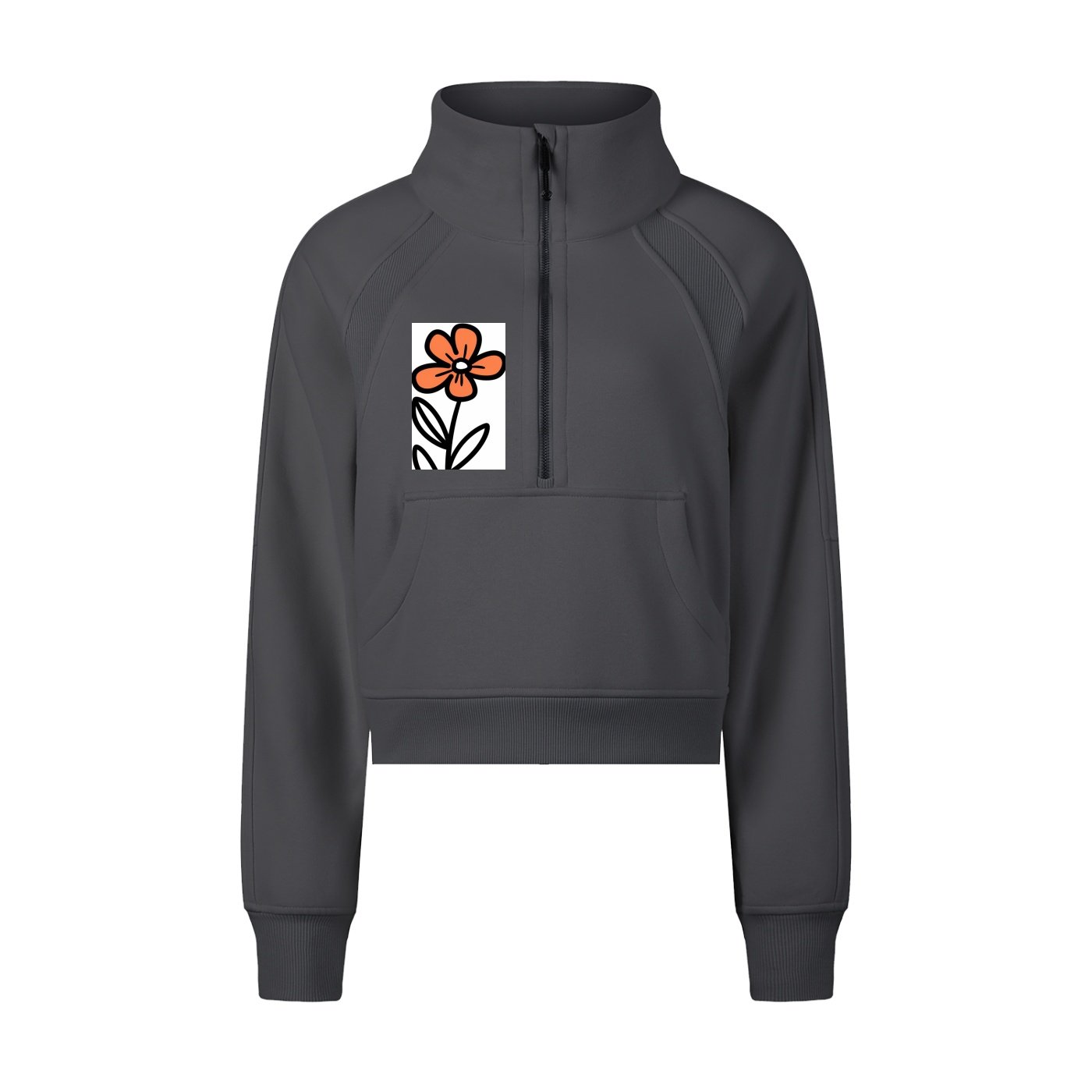 Cropped Half-Zip Sweatshirt - Image 9