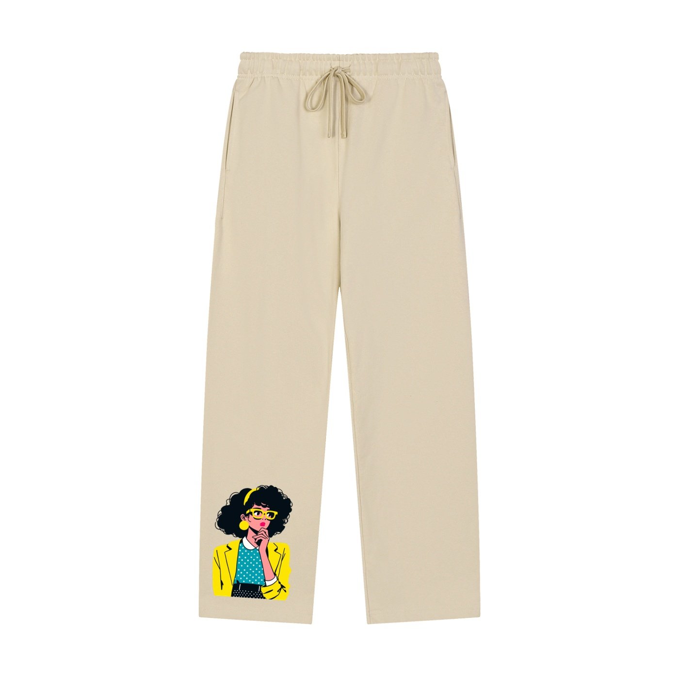 Solid Color Straight-Leg Sweatpants - Image 5