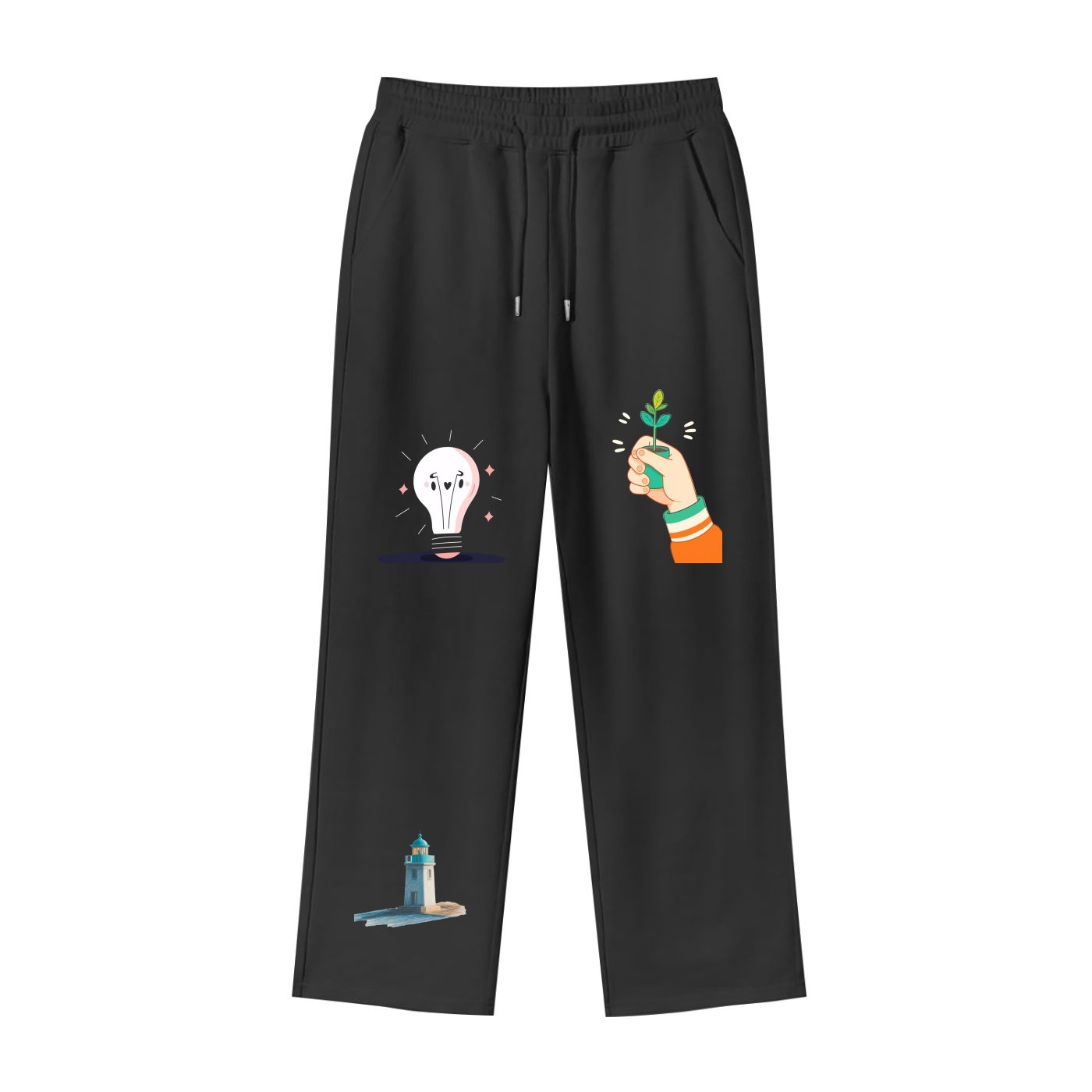 Loose Fit Fleece Straight Leg Pants - Image 3