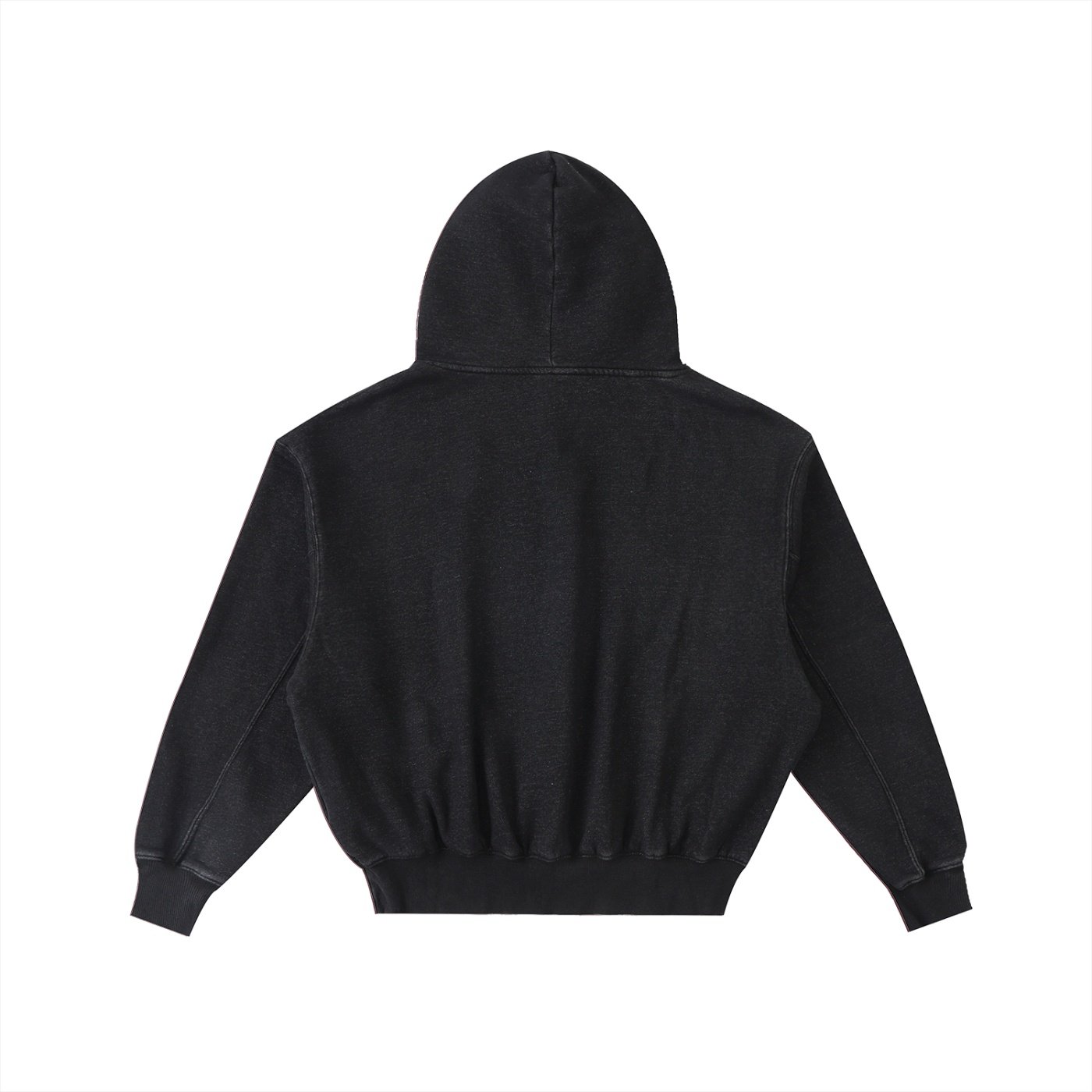 Frayed Enzyme Washed Fleece Hoodie - Image 2