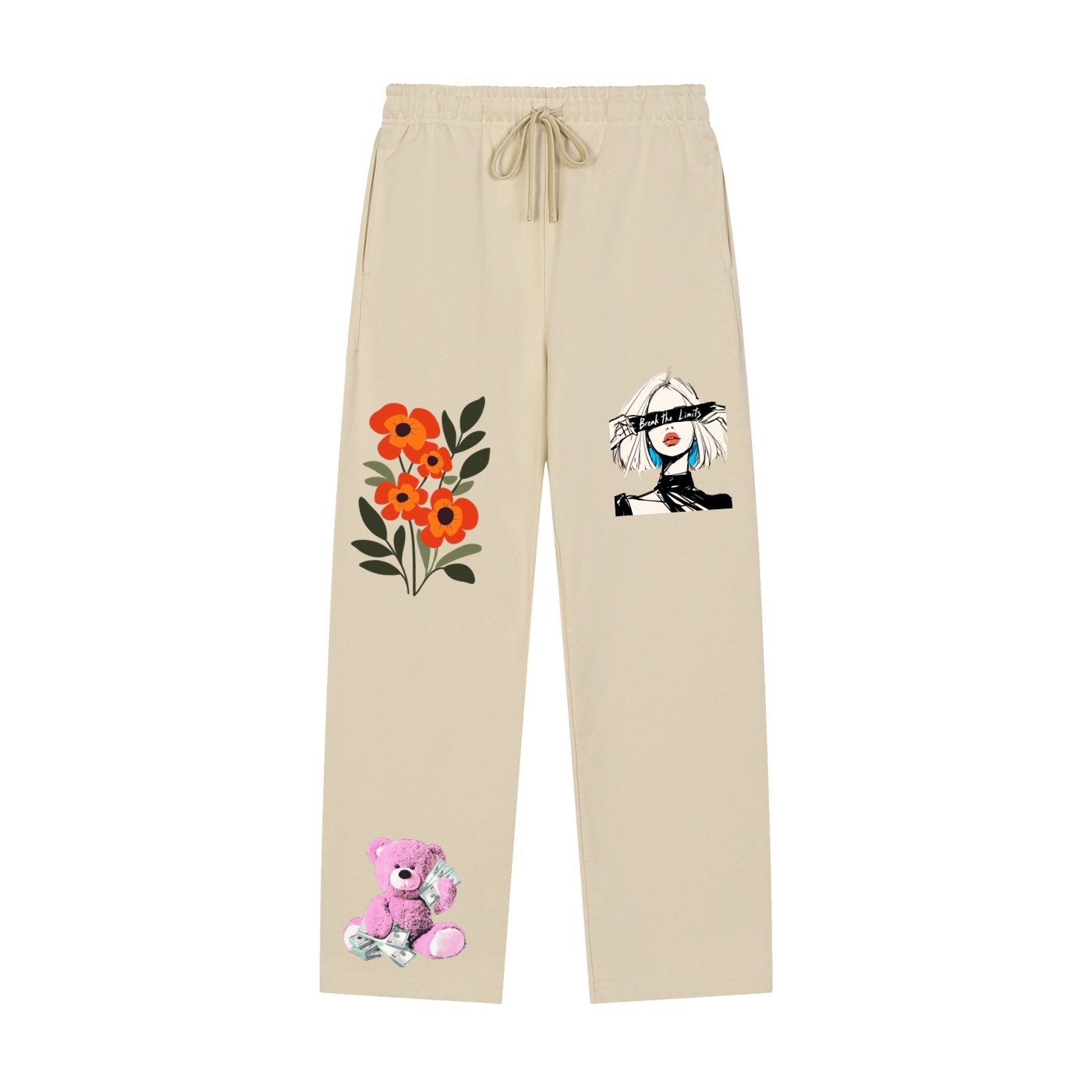 Solid Color Straight-Leg Sweatpants - Image 5