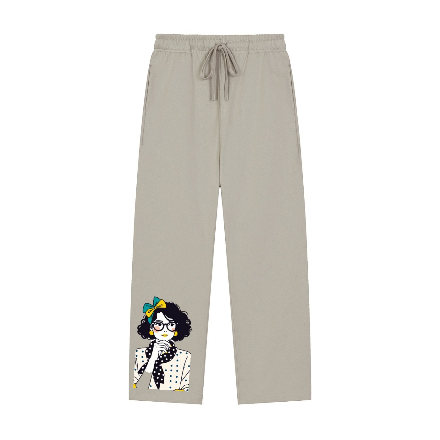 Solid Color Straight-Leg Sweatpants - Image 3