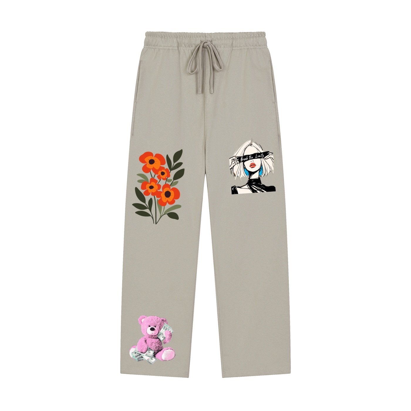 Solid Color Straight-Leg Sweatpants - Image 3