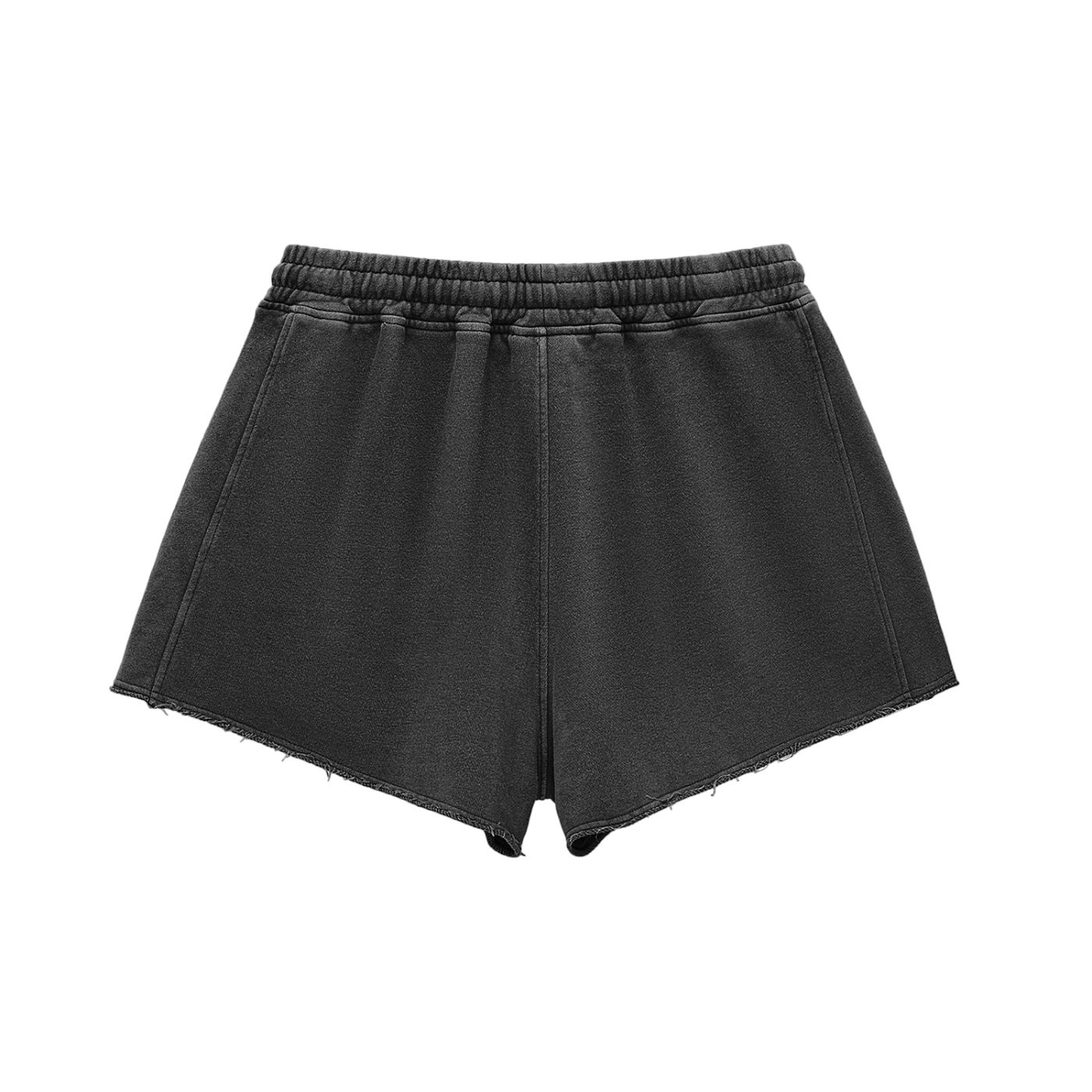 Snow Washed Raw Edge Drawstring Shorts - Image 2