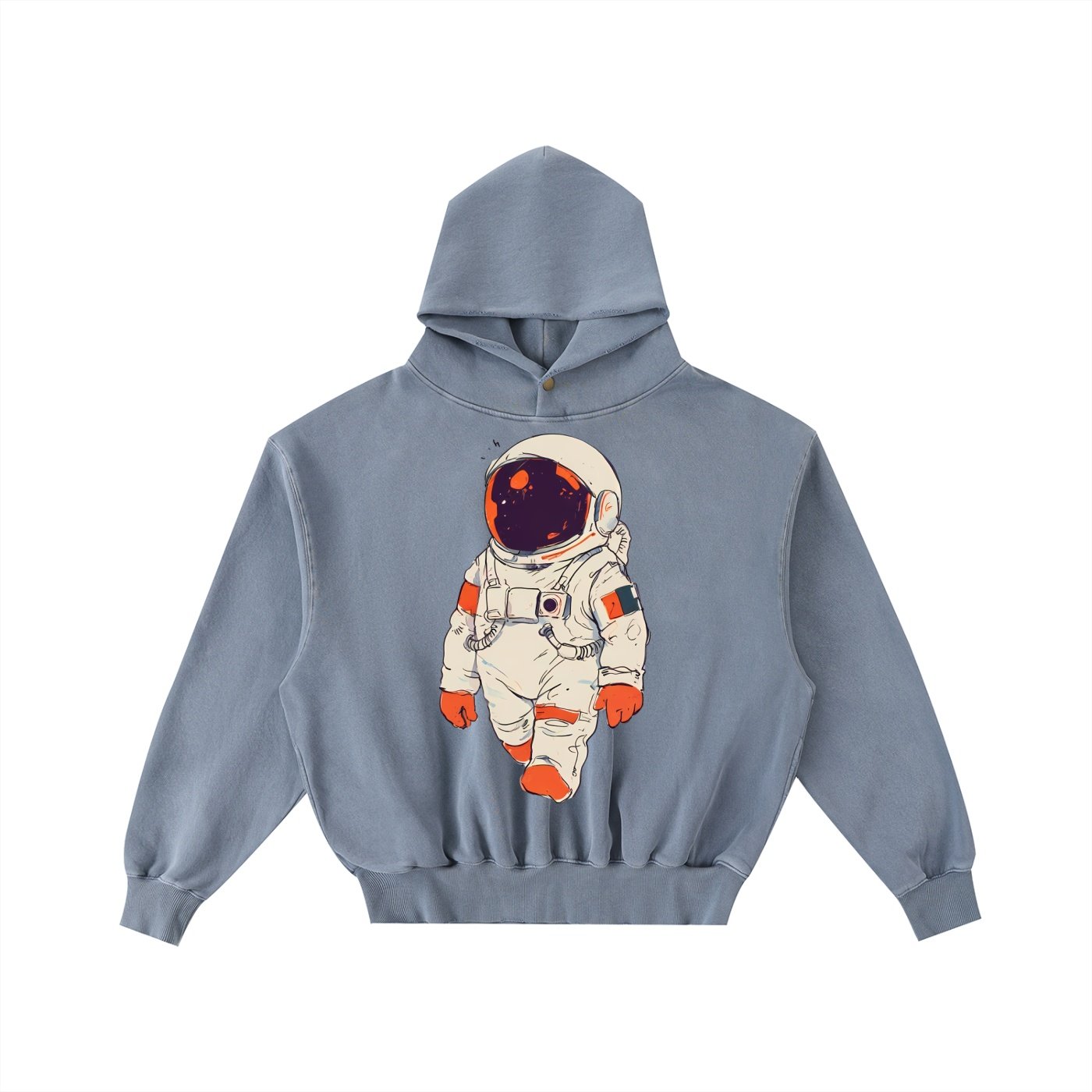 Frayed Enzyme Washed Fleece Hoodie - Image 5