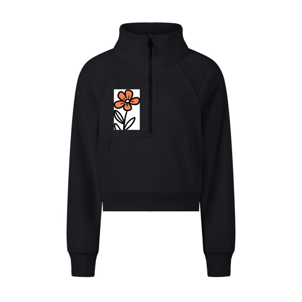 Cropped Half-Zip Sweatshirt