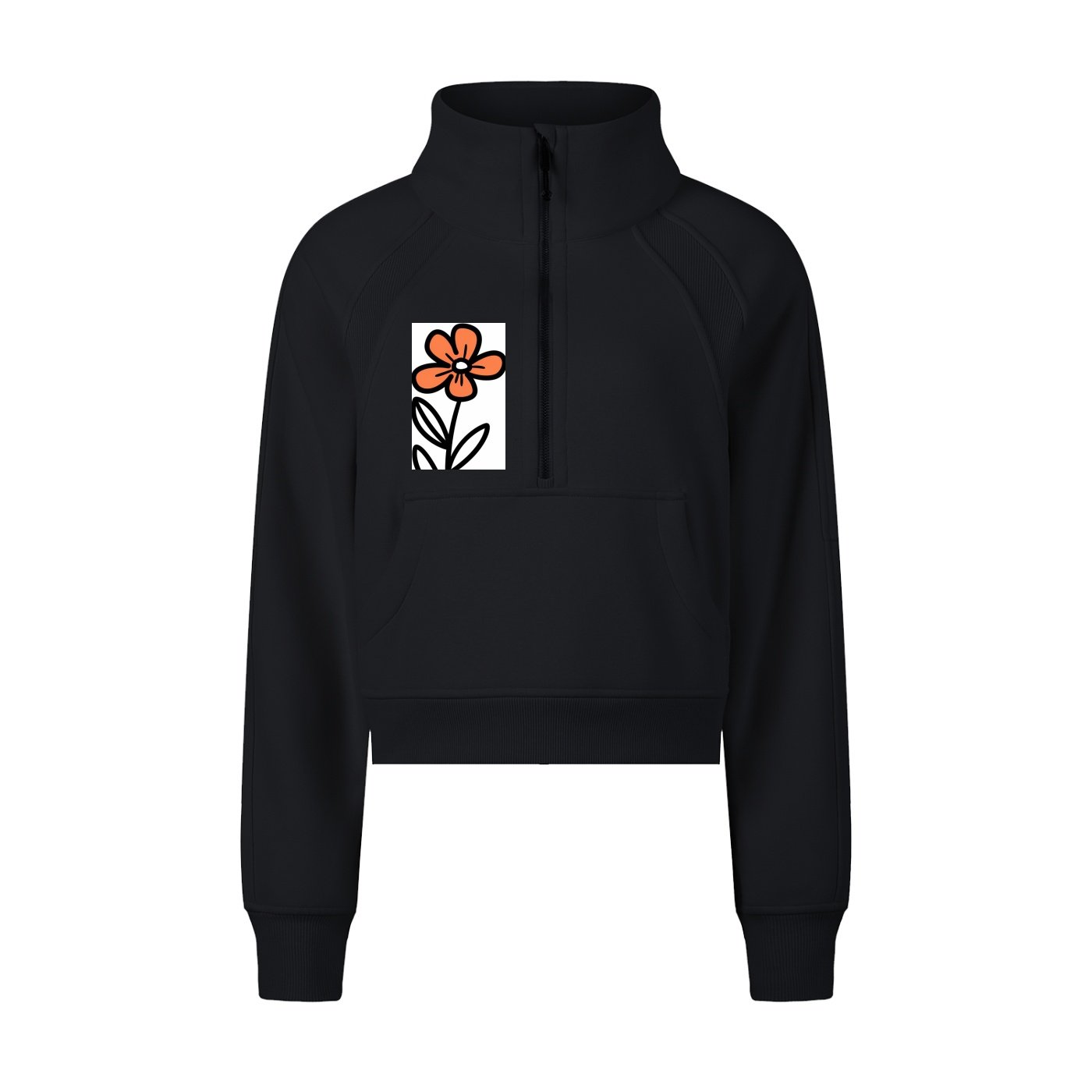 Cropped Half-Zip Sweatshirt