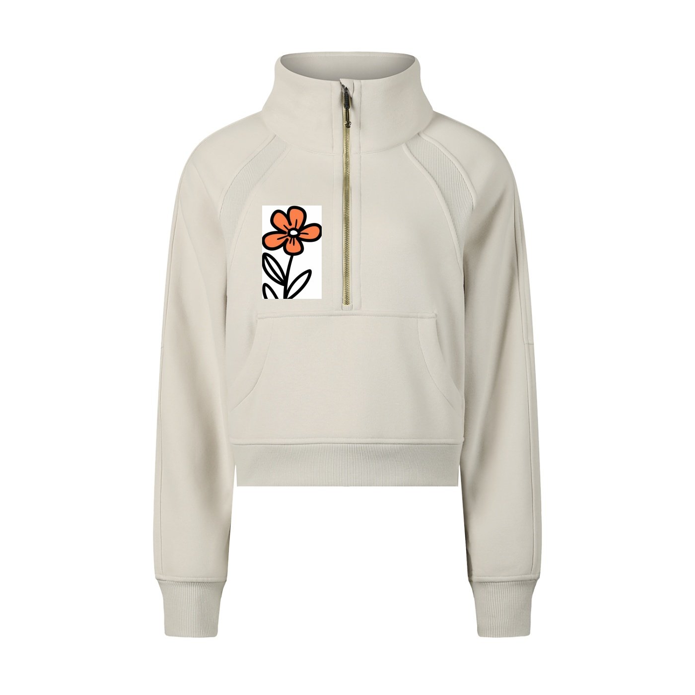 Cropped Half-Zip Sweatshirt - Image 3