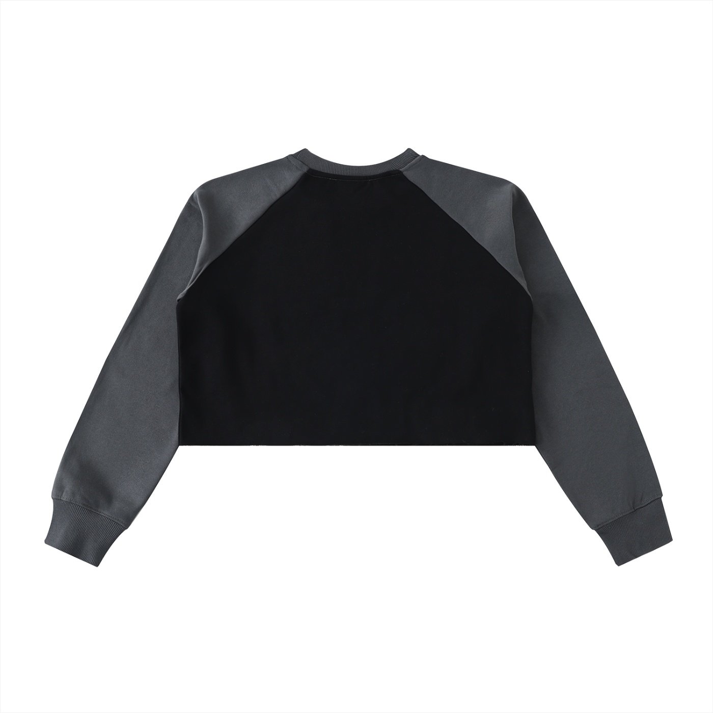 Raw-Hem Color-Block Raglan Crop Sweatshirt - Image 8