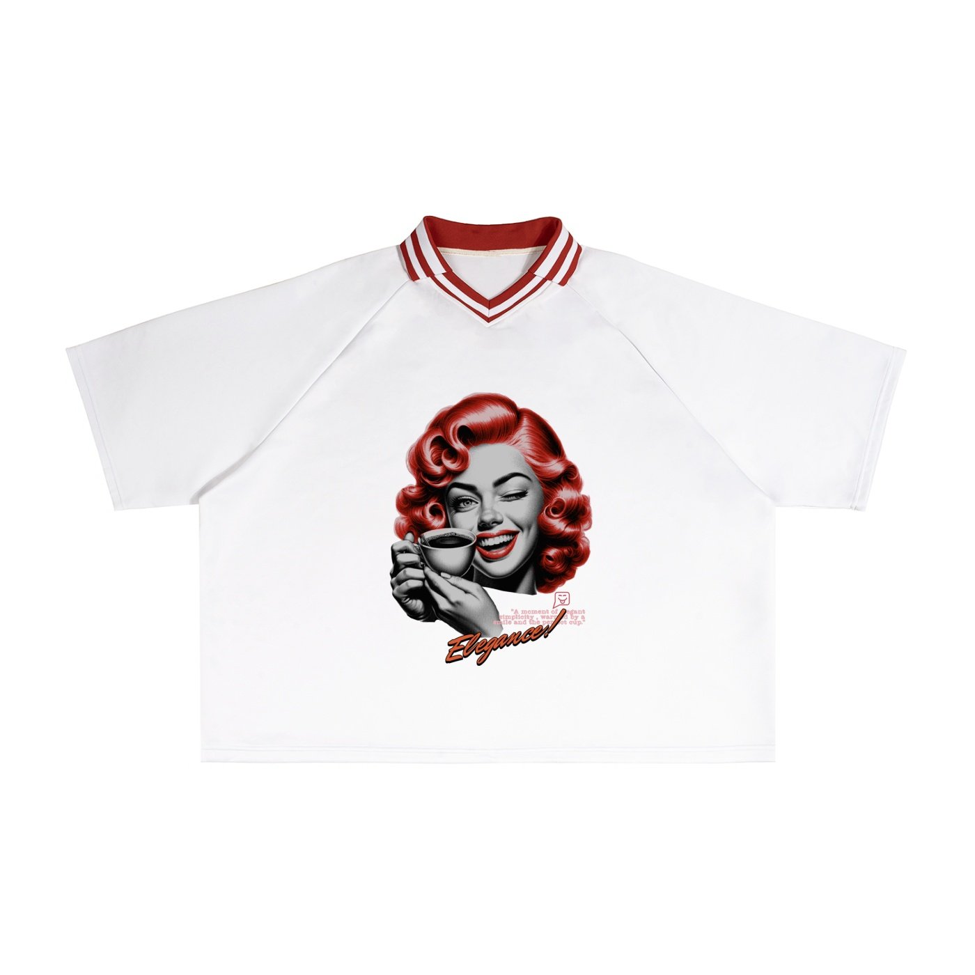 Contrast Lapel Collar Boxy T-Shirt