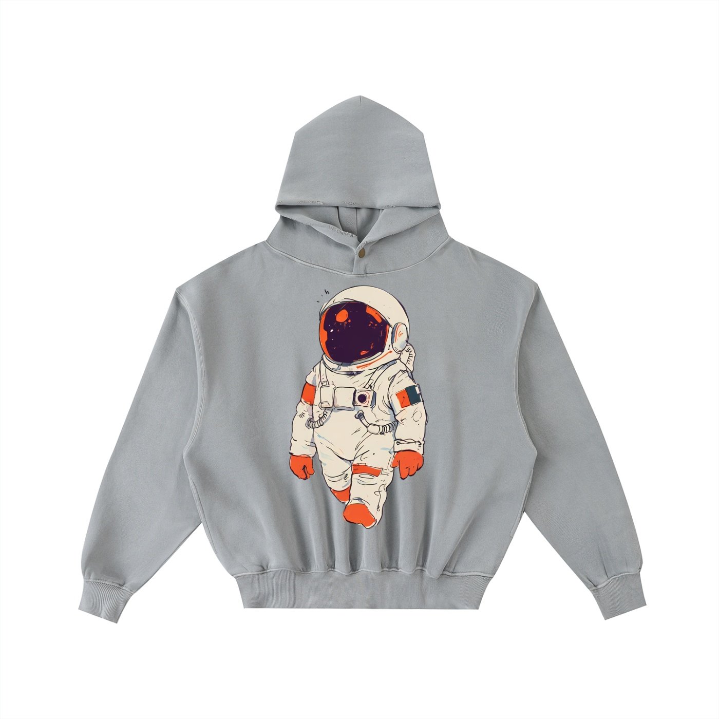 Frayed Enzyme Washed Fleece Hoodie - Image 3