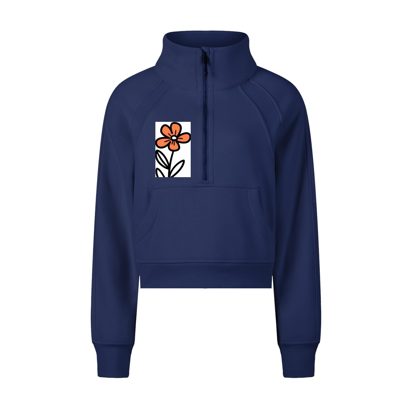 Cropped Half-Zip Sweatshirt - Image 11