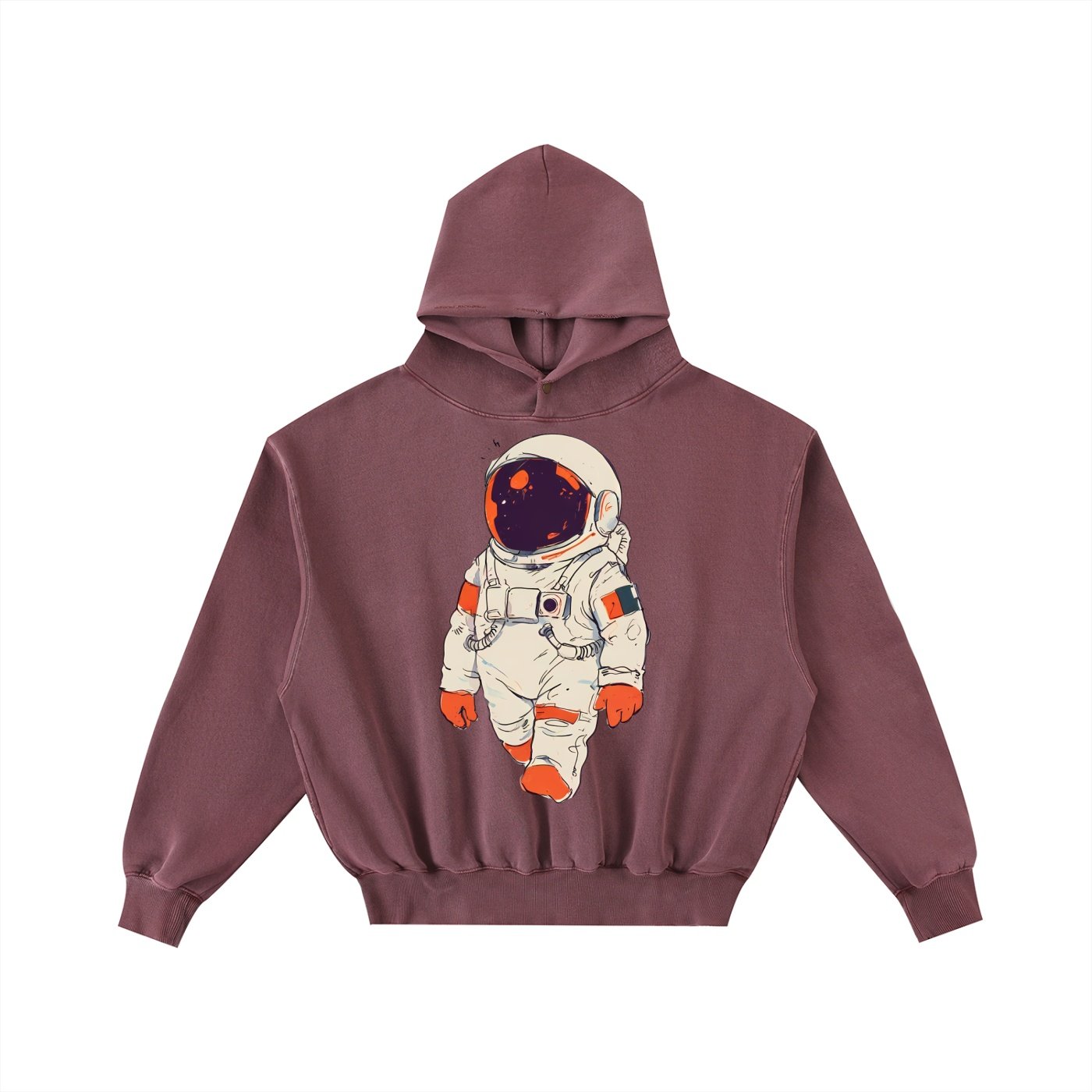 Frayed Enzyme Washed Fleece Hoodie - Image 7