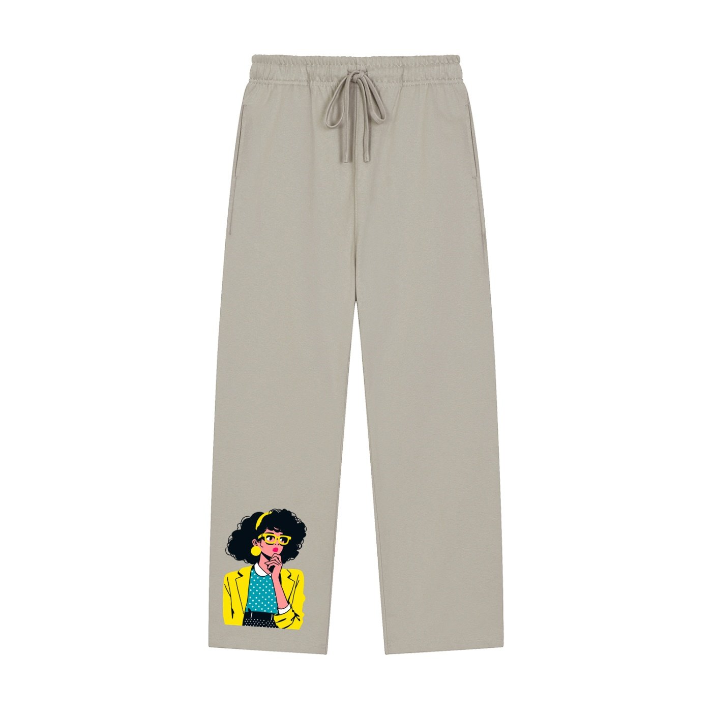 Solid Color Straight-Leg Sweatpants - Image 3