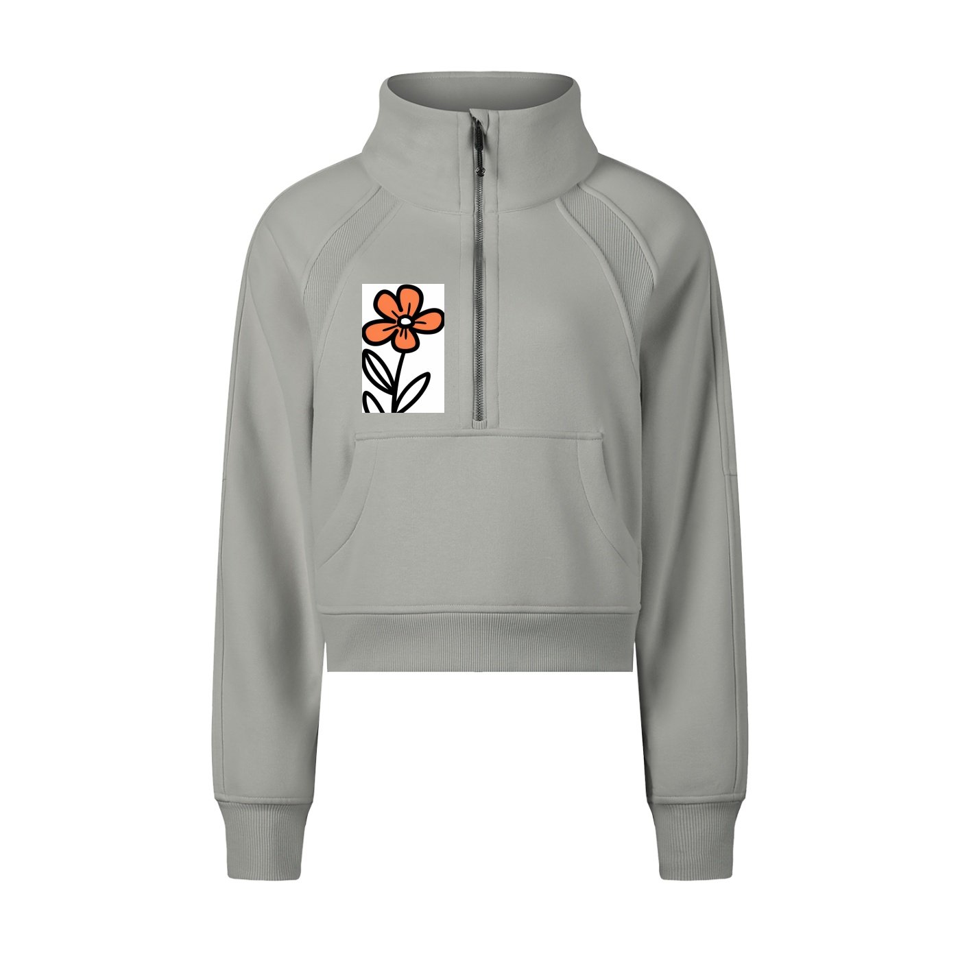 Cropped Half-Zip Sweatshirt - Image 7