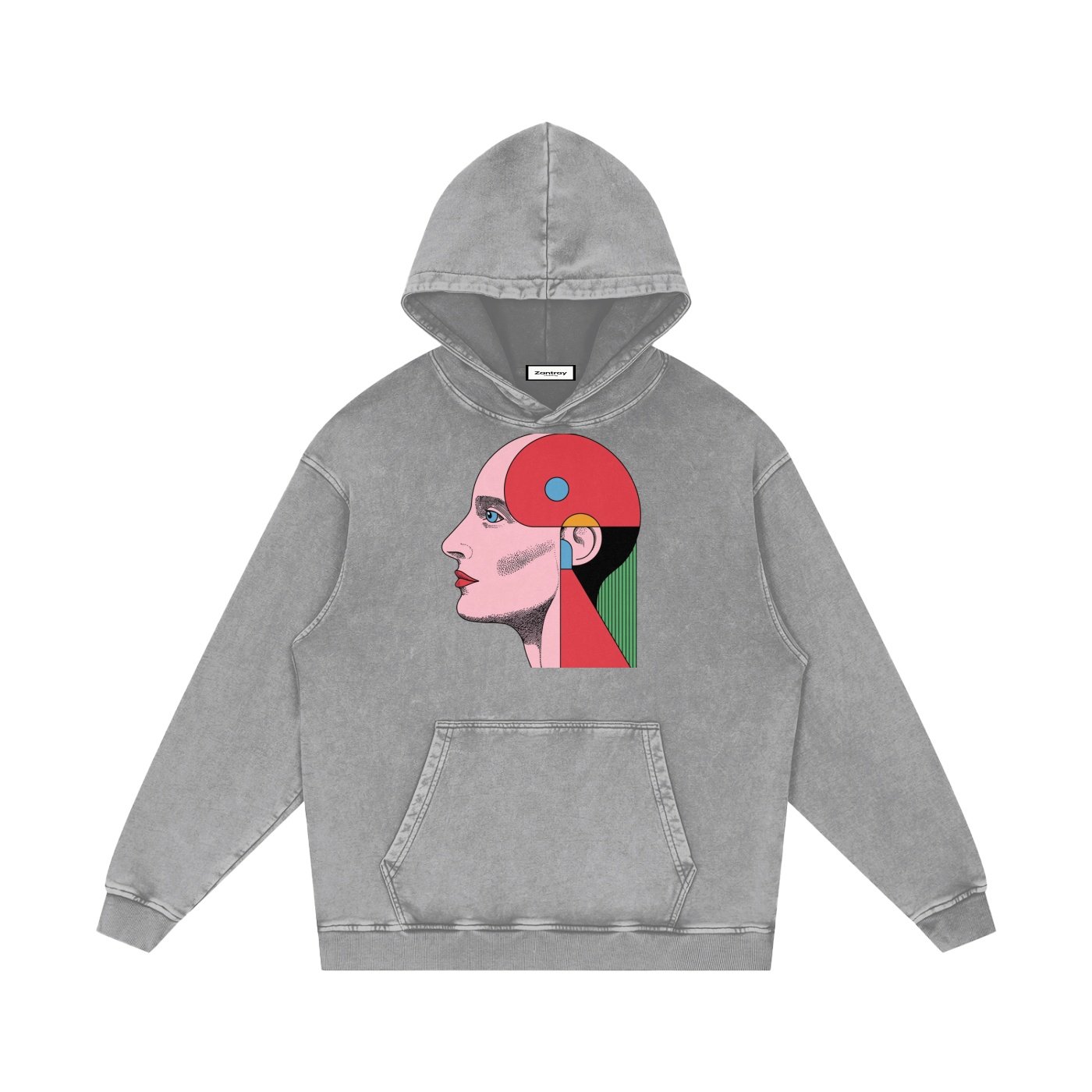 Snow Washed Loose Cotton Hoodie - Image 3