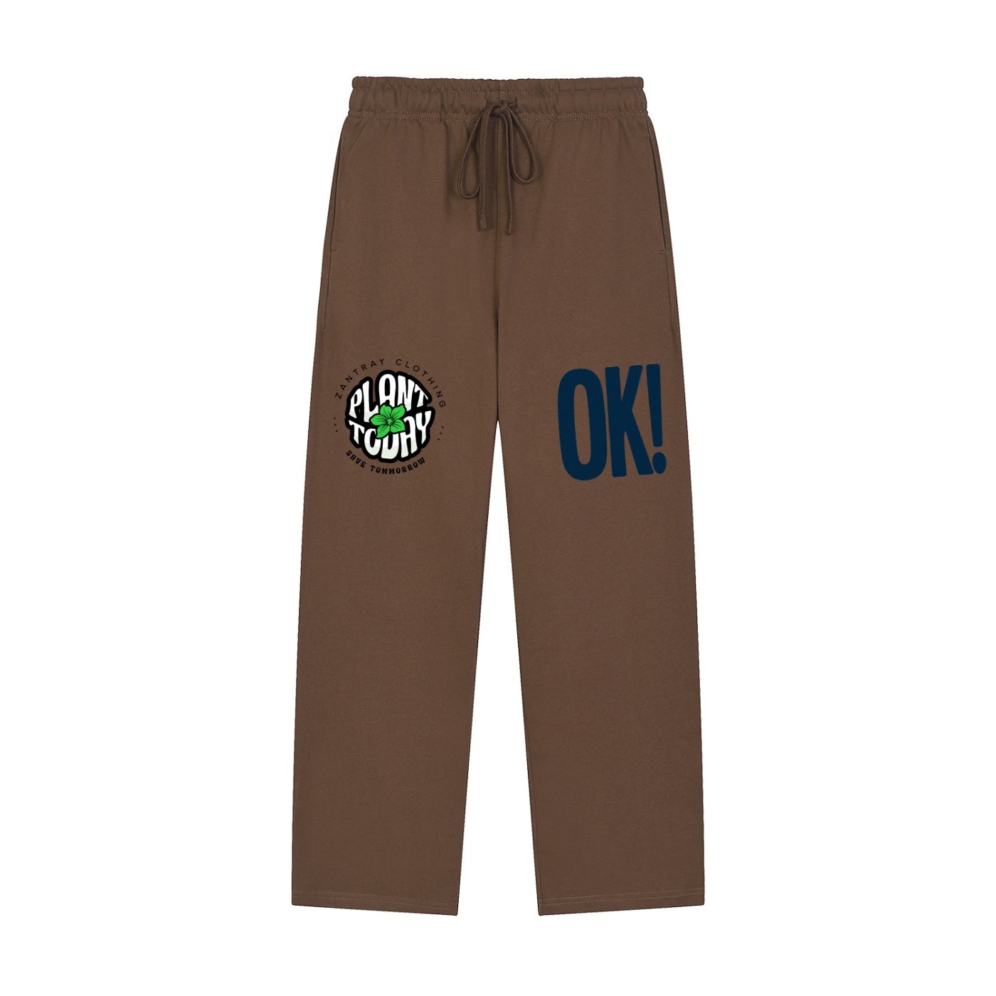 Solid Color Straight-Leg Sweatpants - Image 5