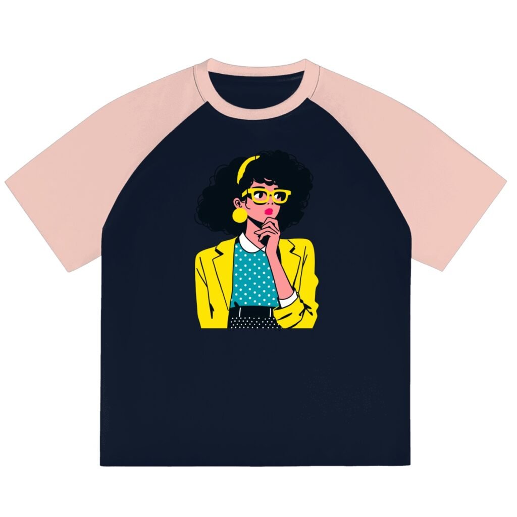 Color-Blocked Raglan Sleeve T-Shirt