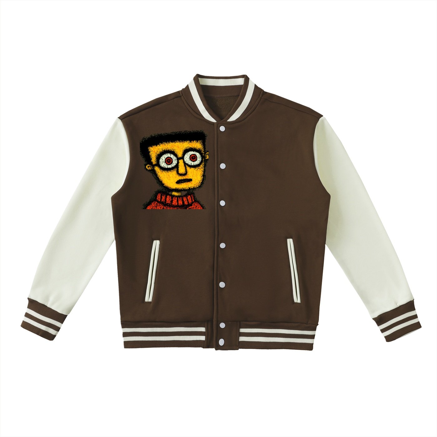 Two-Tone Fleeced Varsity Jacket - Image 3