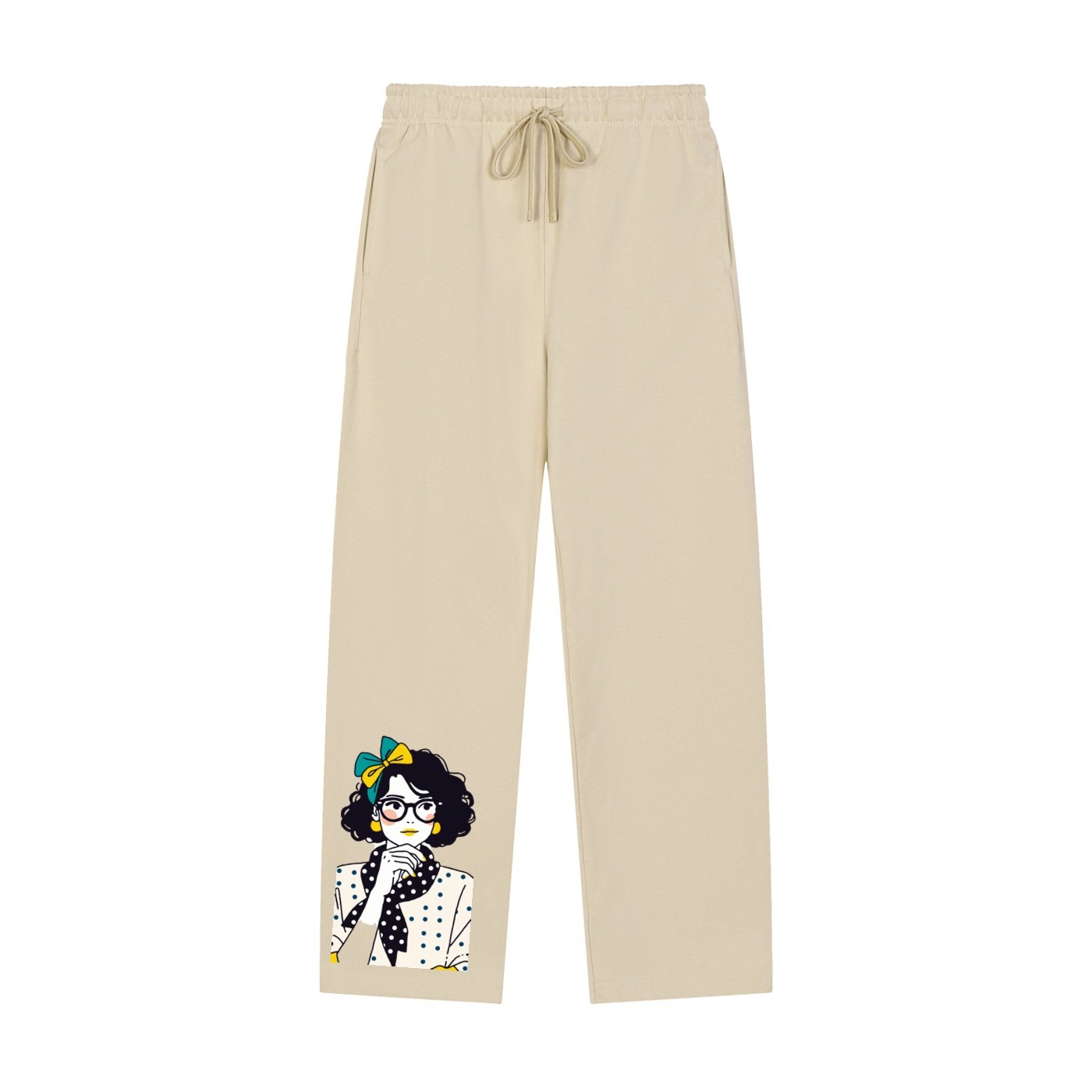 Solid Color Straight-Leg Sweatpants - Image 5