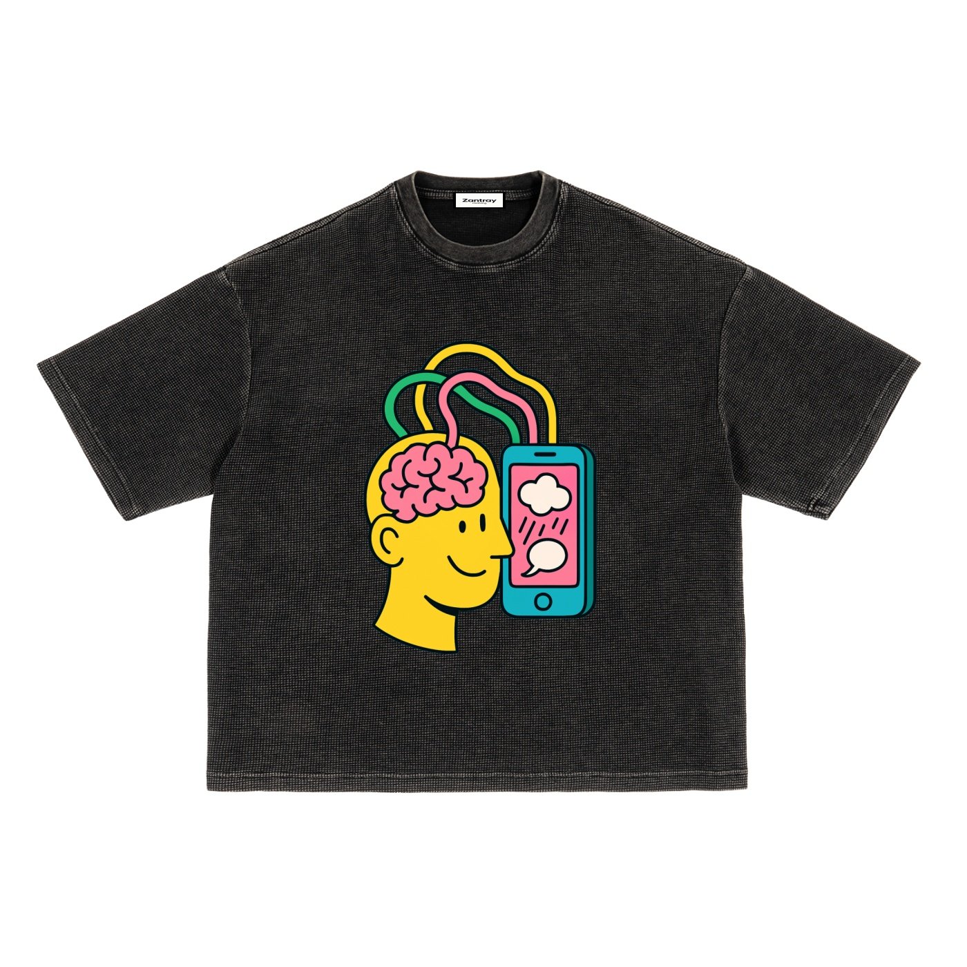Textured Waffle Washed Boxy T-Shirt