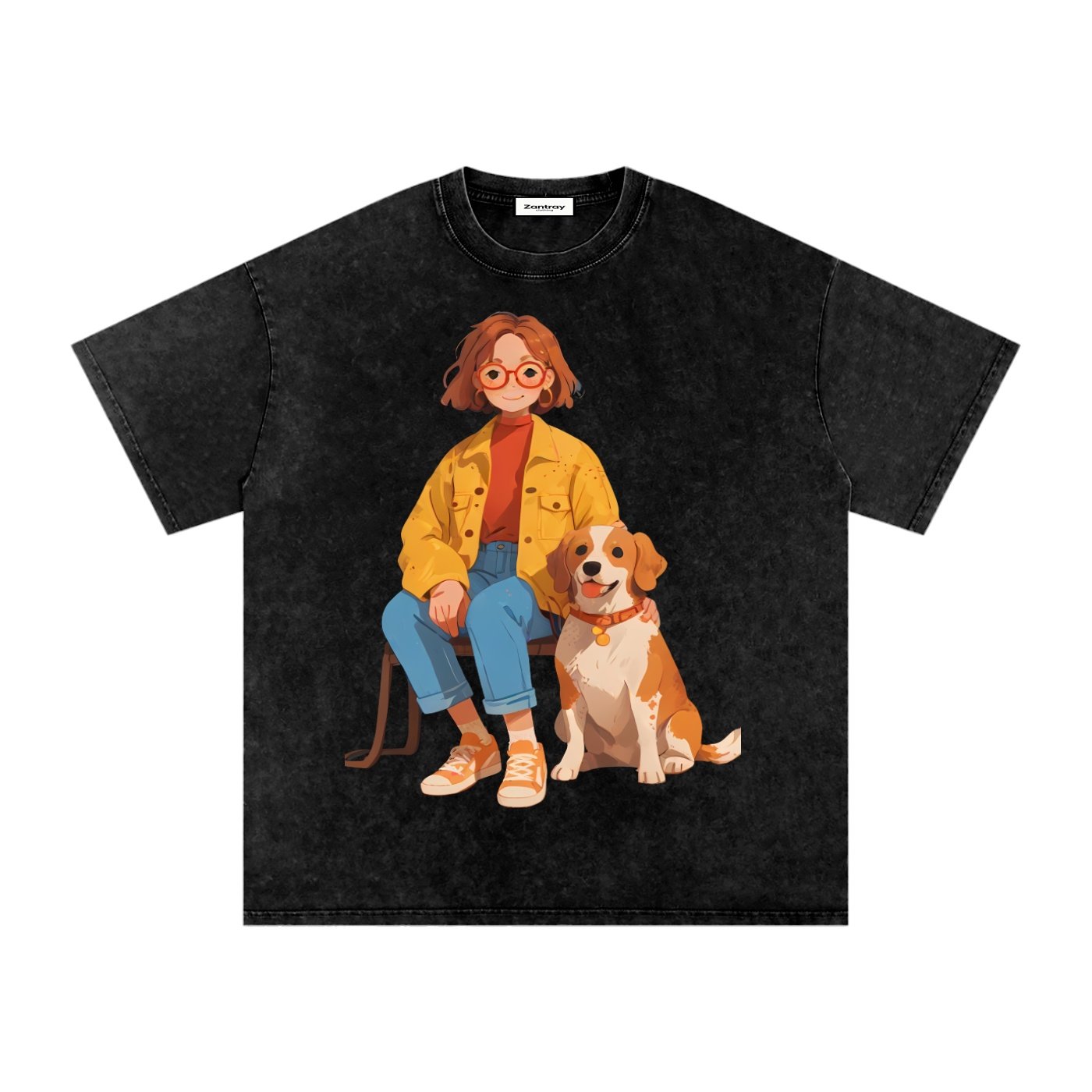 Snow Washed Oversized Cotton T-Shirt