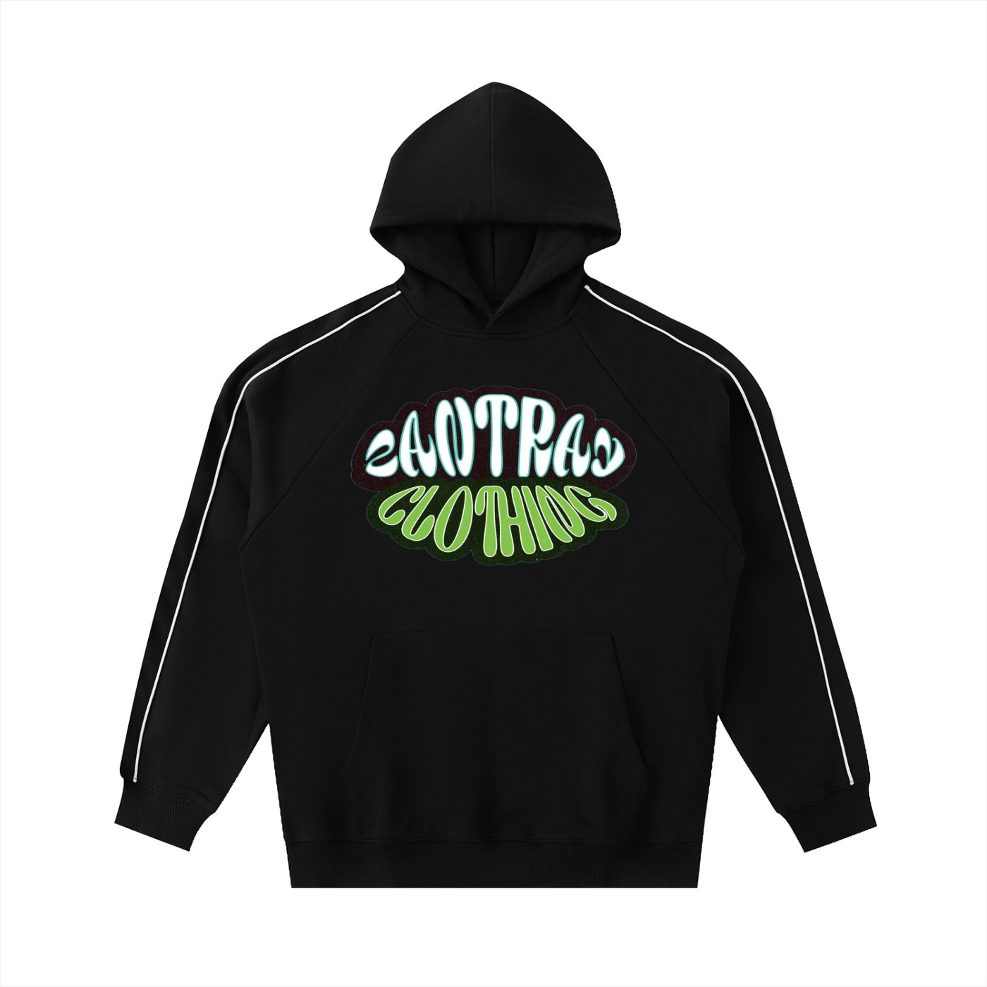 Contrast Piping Raglan Hoodie