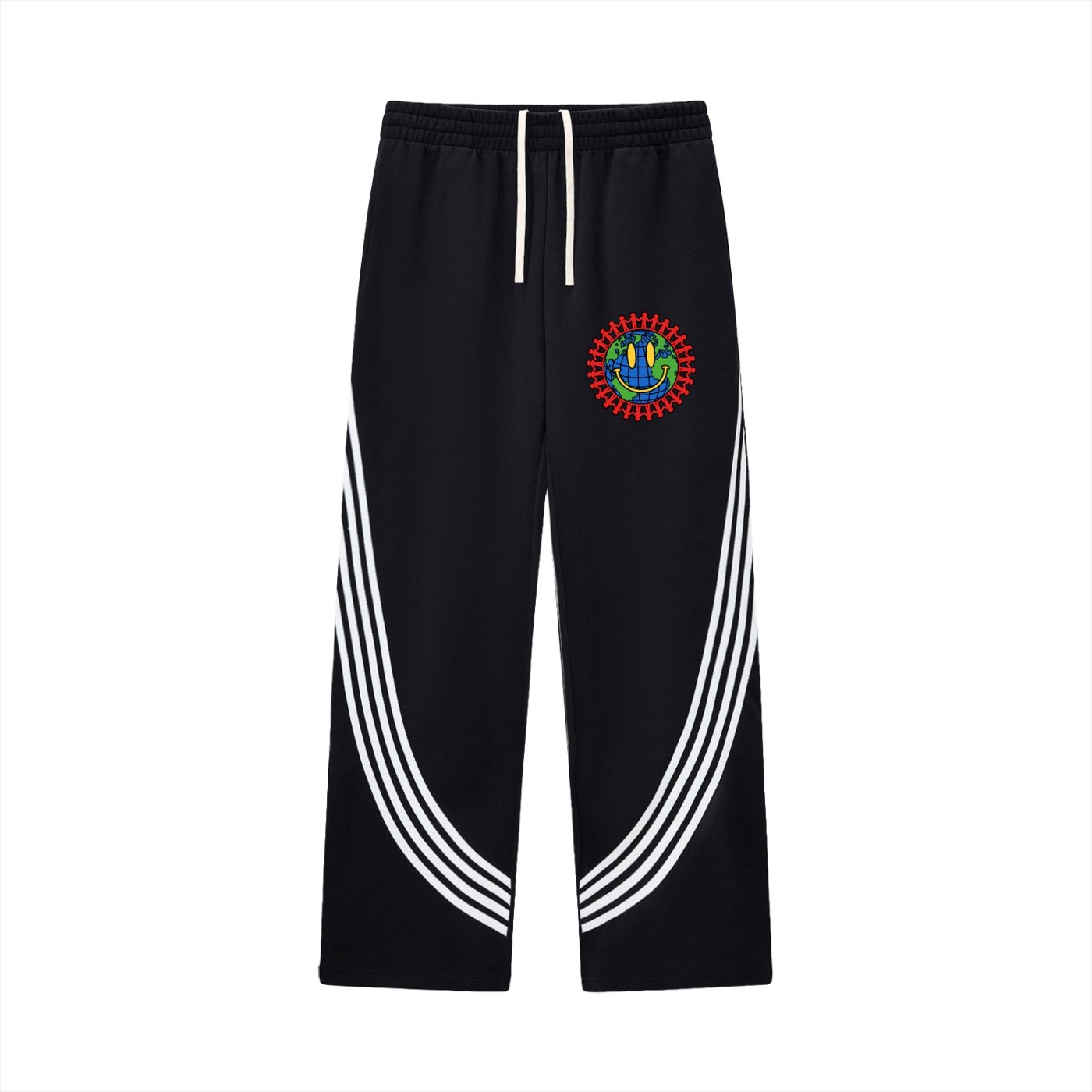Curved Stripe Straight Sweatpants