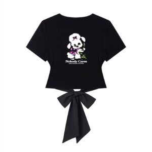 Women's Slim Fit Boatneck T-Shirt Nobody cares