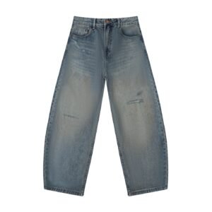 Men's Distressed Barrel Leg Jeans