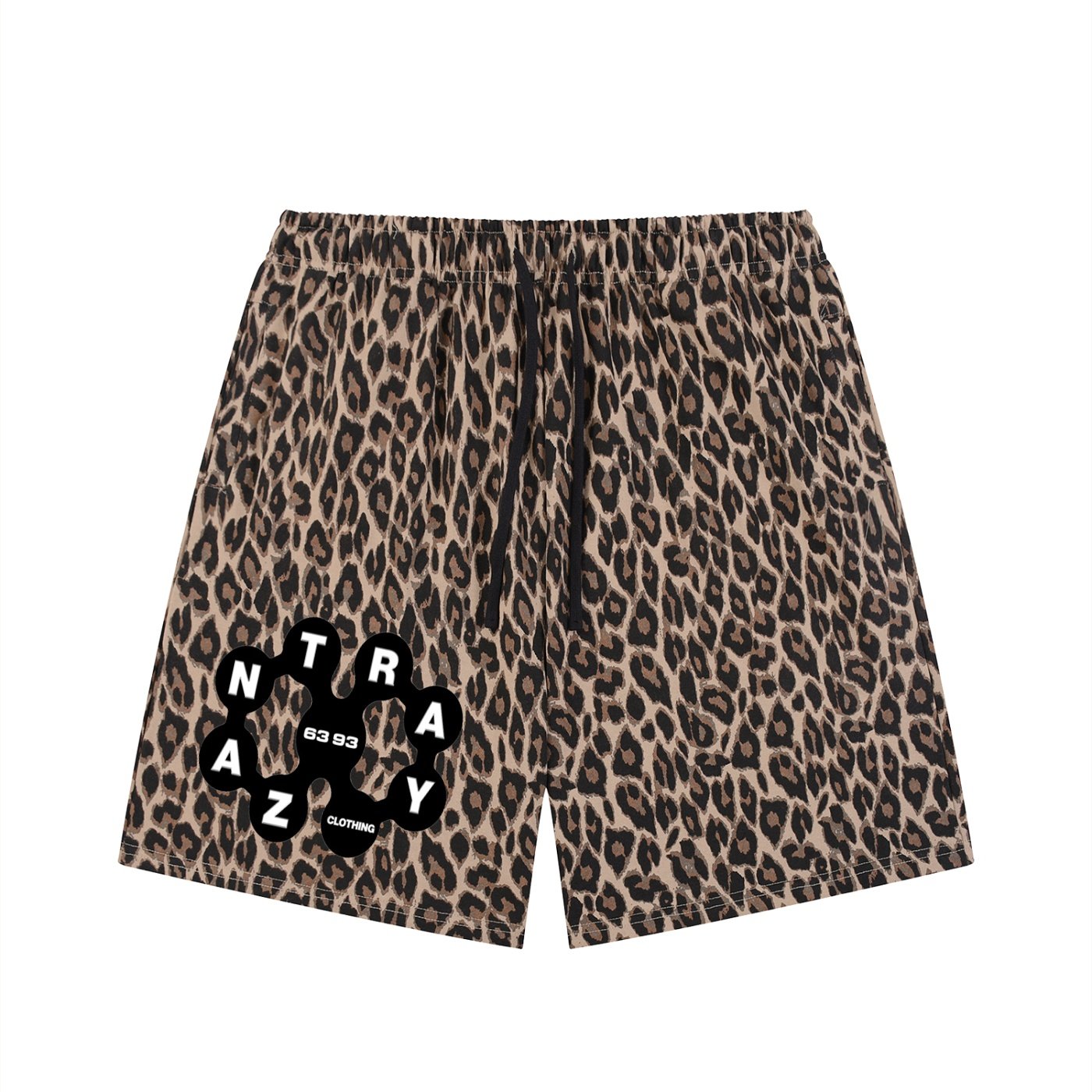 Unisex Heavyweight Leopard Drawstring Shorts - Image 3