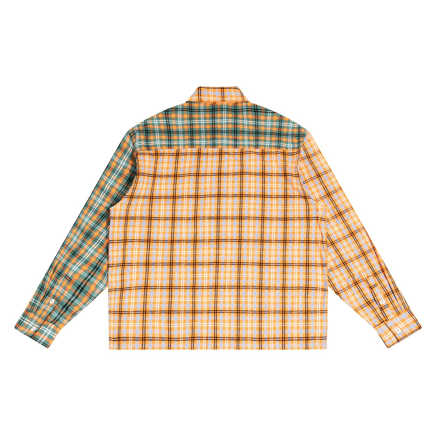 Unisex Oversized Plaid Color Block Shirt - Image 4