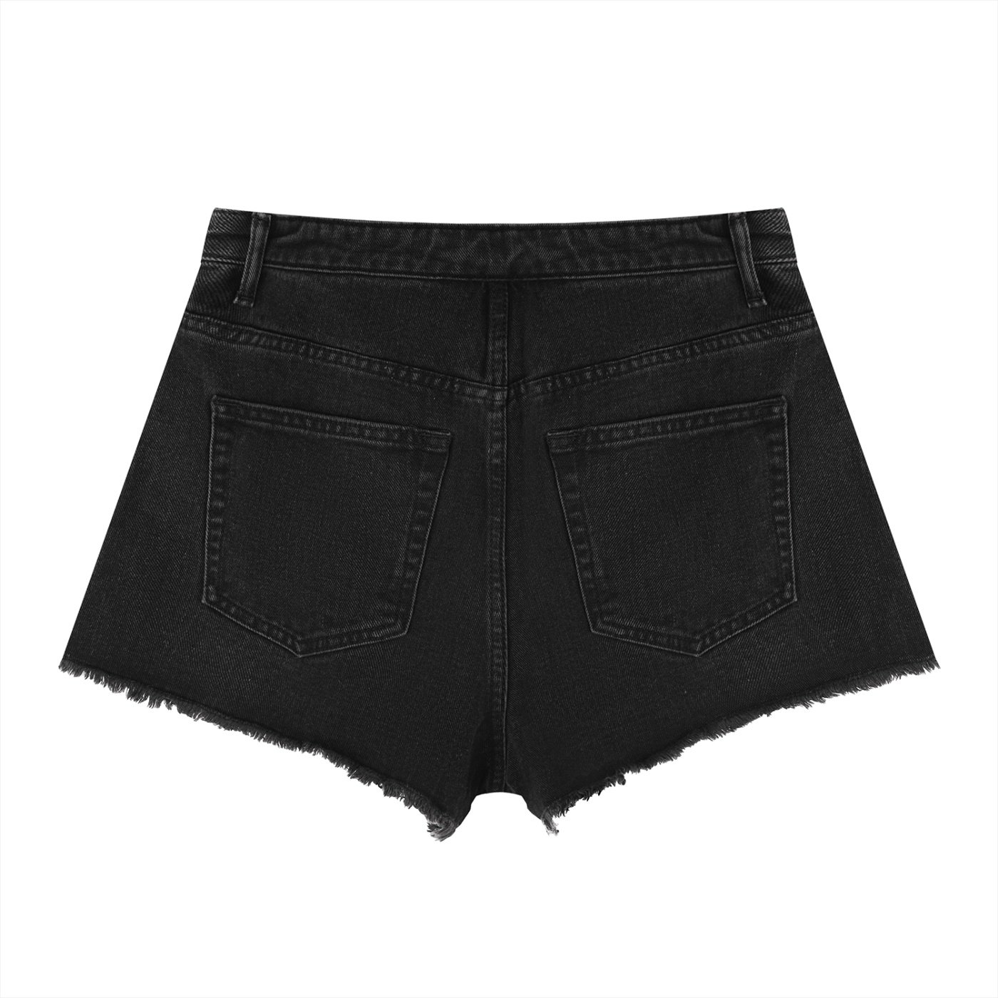 Women’s Vintage Wash High Rise Denim Shorts - Image 2
