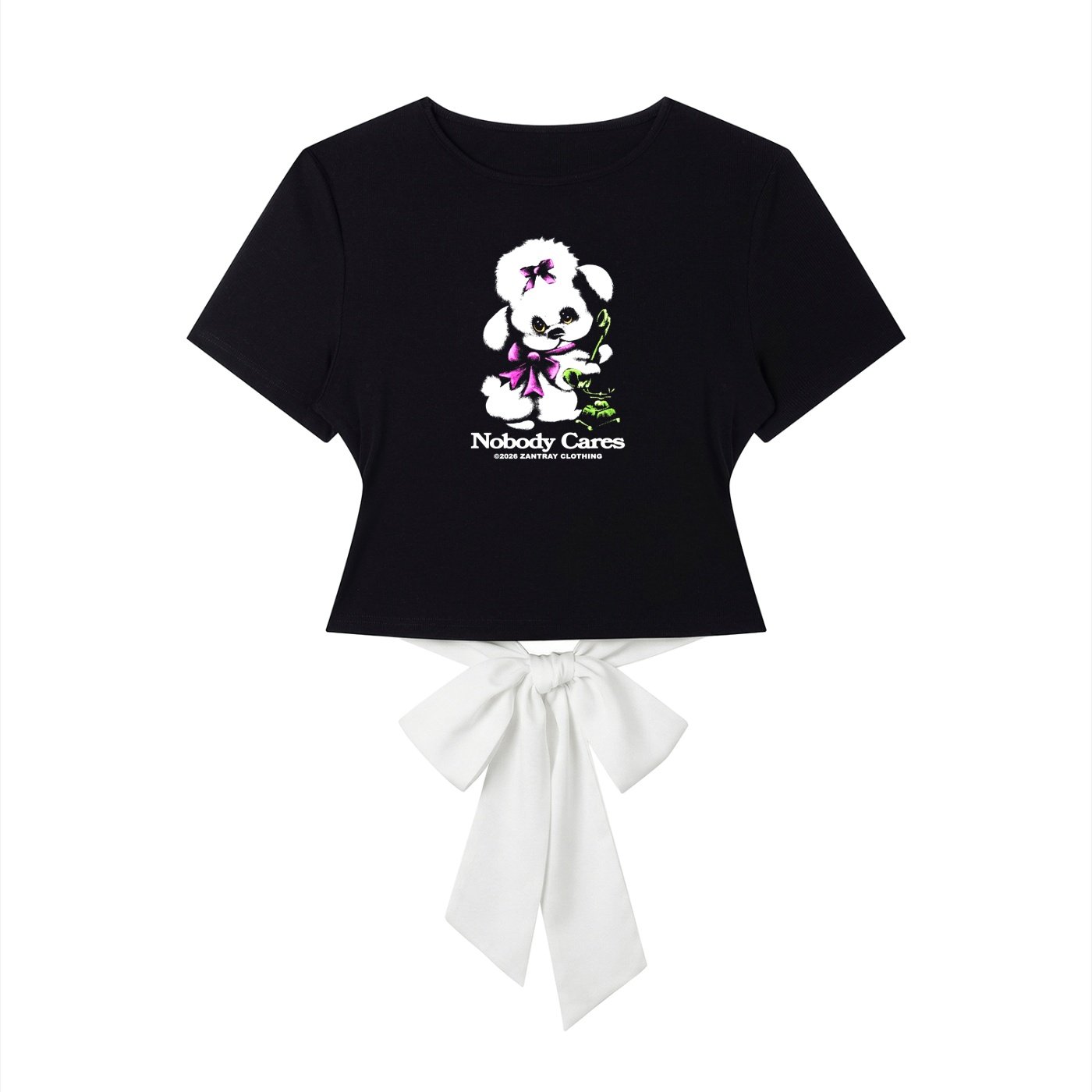 Women's Slim Fit Boatneck T-Shirt Nobody cares - Image 3